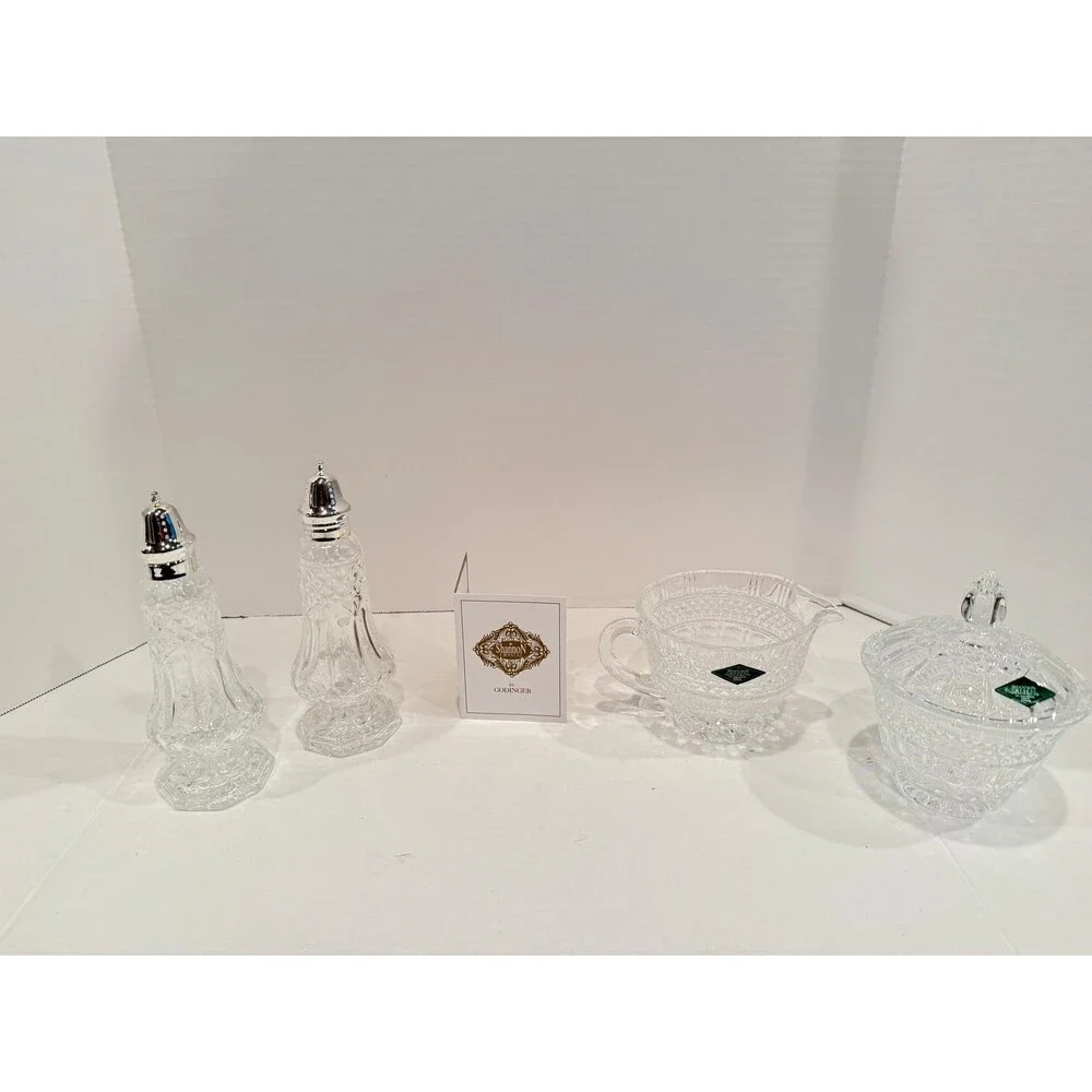 Godinger Shannon Crystal 4 Piece Serving Set Boxed